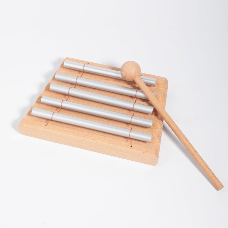 Aemrovi 5-Tone Hand Chime with Mallet - Handheld Percussion Instrument with Mallet for Mindfulness, Yoga, Classroom Management and Focus Training - Image 4